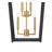 Everly Quinn Paulyne - 6 Light Pendant In Coal Black & Signature Brass Finish