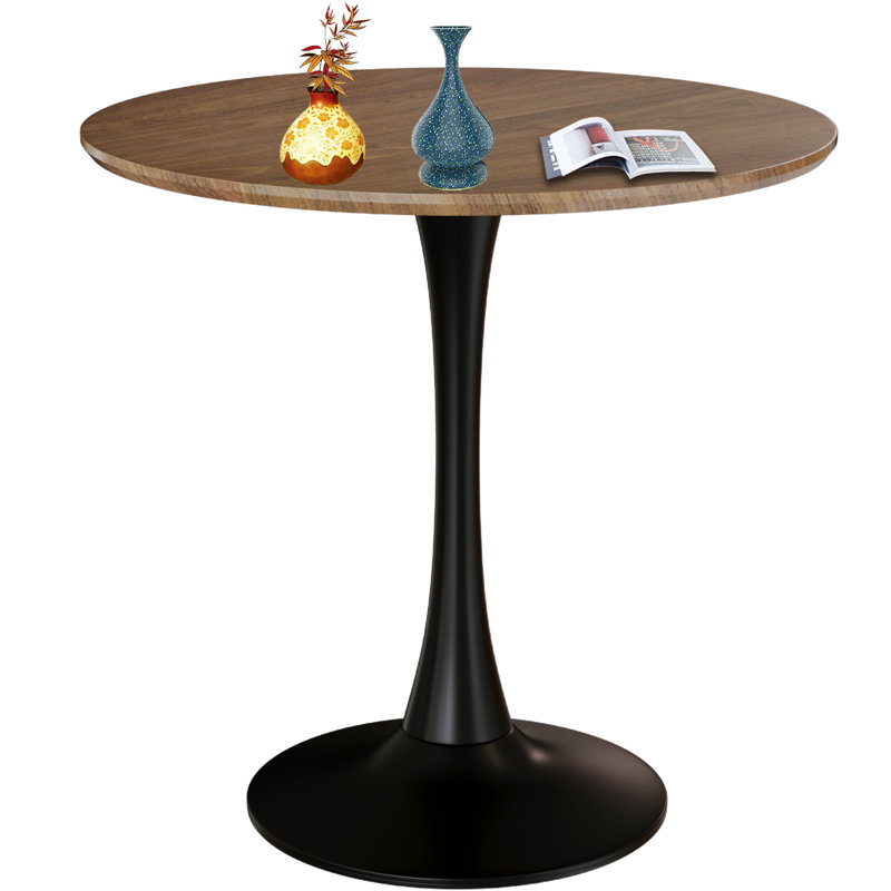 Table de salle à manger ronde, Noyer, Noir, noir, noir, noir