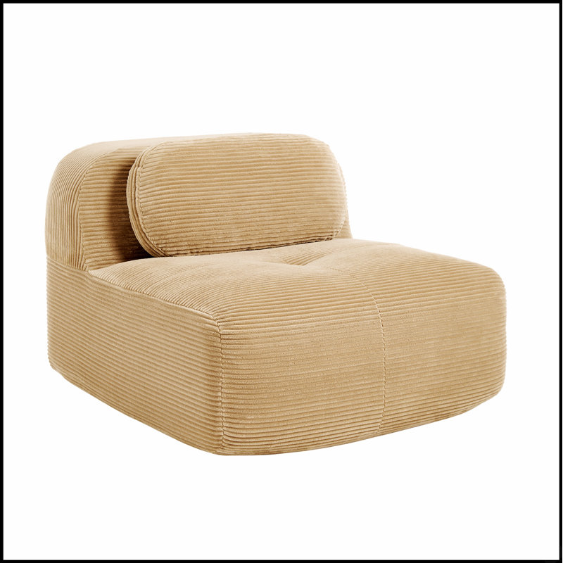 Canapé de coin modulaire avec coussins moelleux et tissu en velours côtelé doux pour un confort polyvalent dans le salon