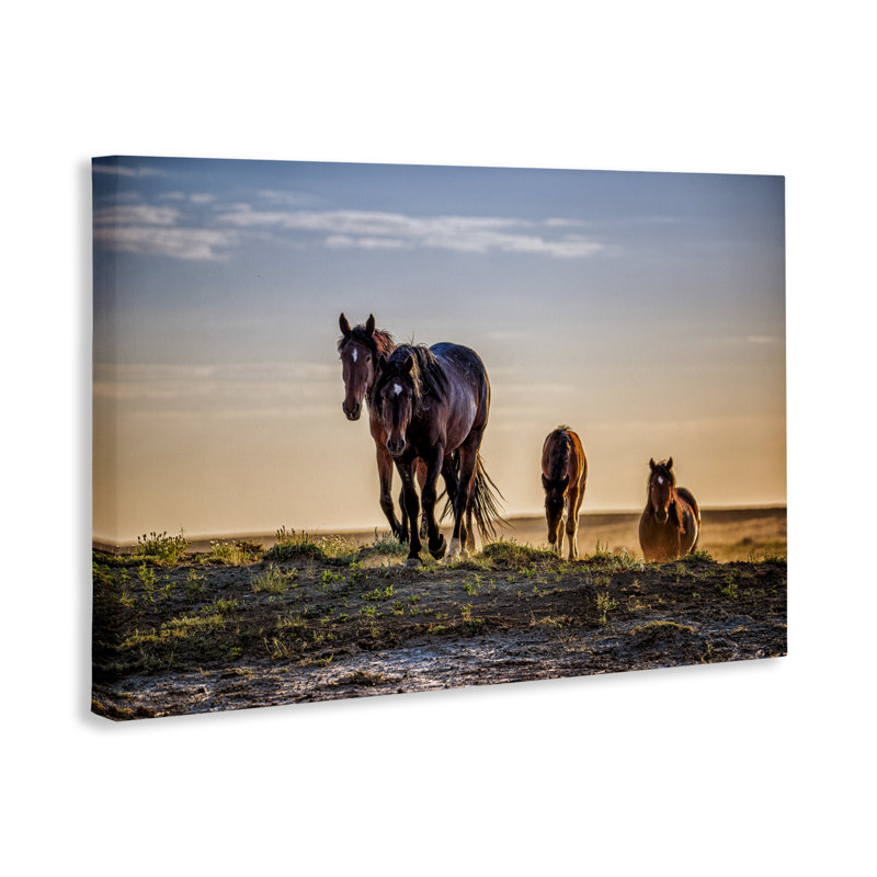 Toile Horses Coming Home, design par Tim West, H 16 po x l 24 po