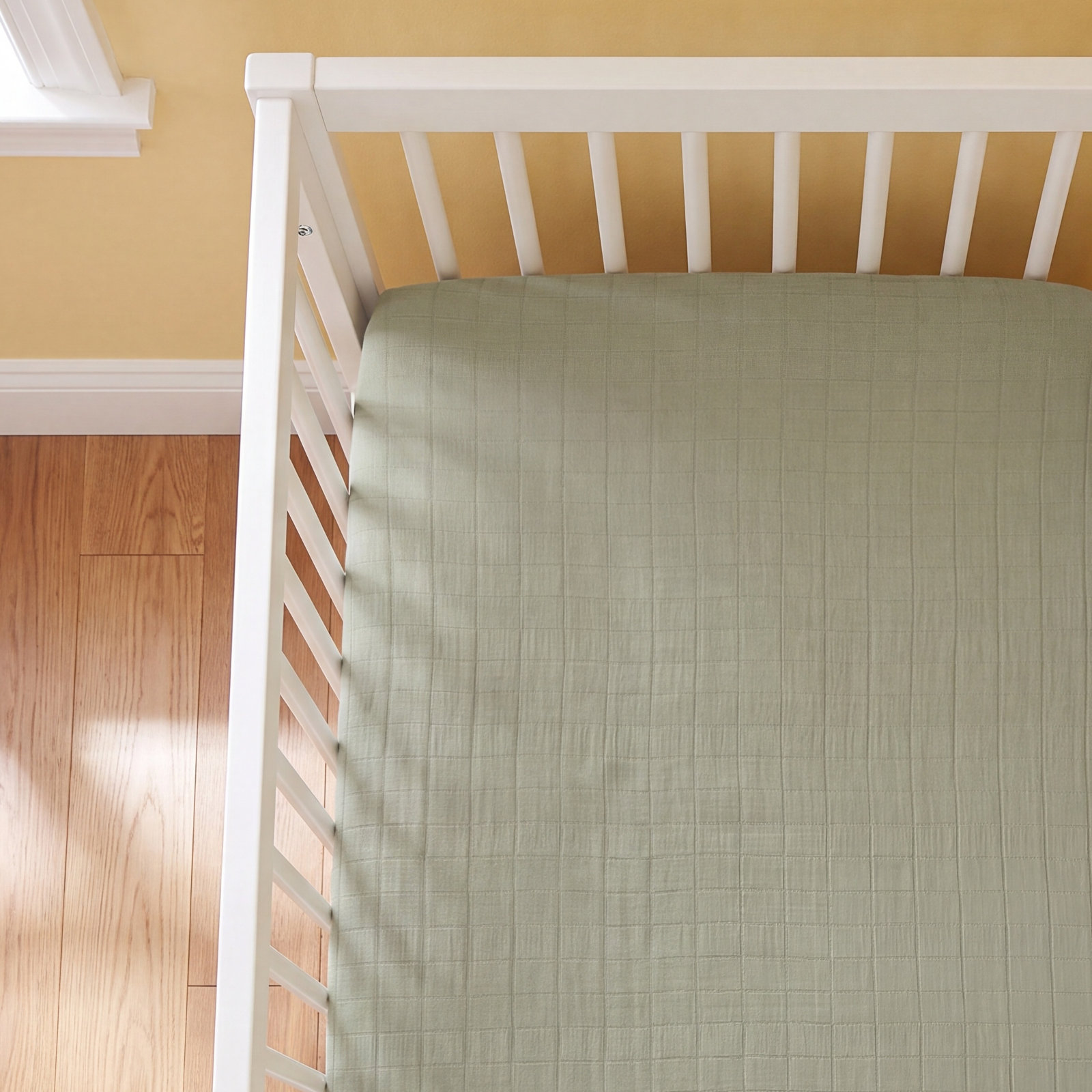 Matcha Muslin Mini Crib Sheet