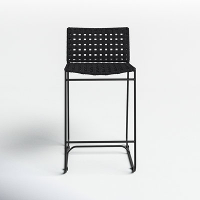 Ferney Indoor-Outdoor Flat Rope and Iron Counter Stool by AllModern