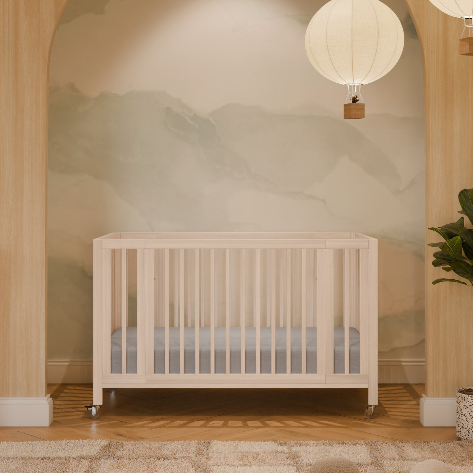 Rolli 9-in-1 Convertible Crib, Washed Natural