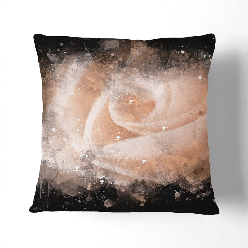 Light Paint Splash Cushion with Filling, Black, 40cm H x 40cm W x 15cm D