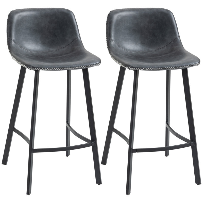 Tabouret de comptoir 27,25 po Drinkwater, Noir, noir, noir, noir