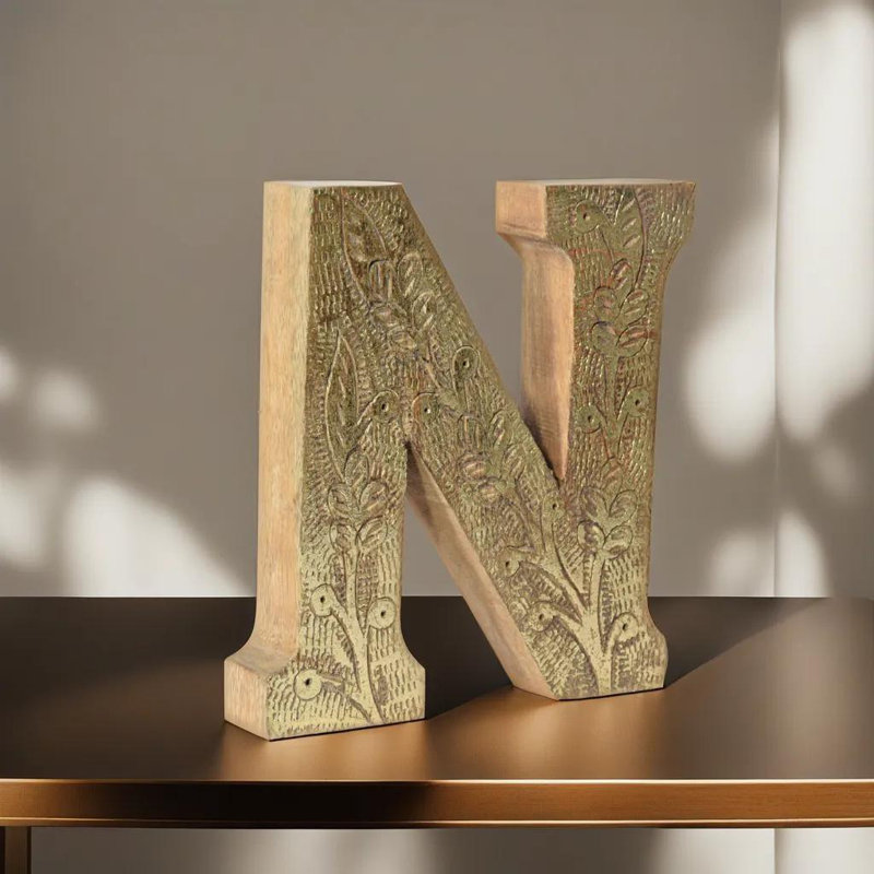 Haddam Text & Numbers Letter Block, N, Gold