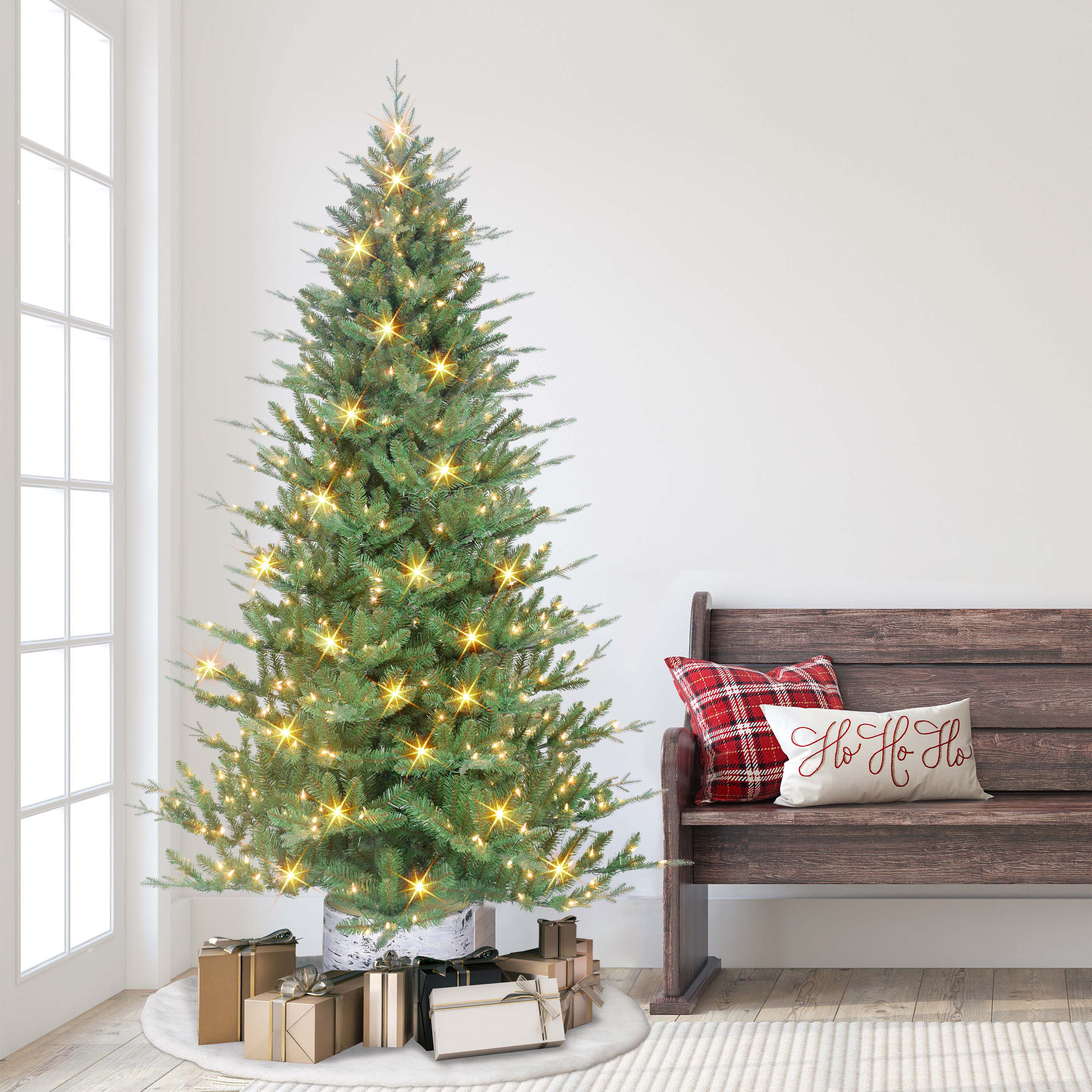 90' Lighted Artificial Pine Christmas Tree