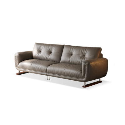 Gray Genuine Leather Modular Sofa cushion couch