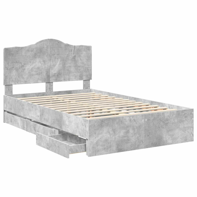 Bed, Double (4'6), Concrete Grey
