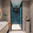 Matte Black Universal Pivot Shower Door. 1/4" Tempered Glass, 1 3/8" Adjustable, 36000 Times Assessed, Leak- Signal Indicator Evaluated,-120954767