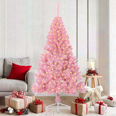 Artificial Pre-lit Christmas Tree with 300 LEDs PVC