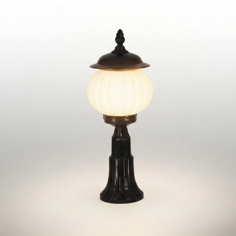 Sterling Manor Ribbed Globe Pedestal Light