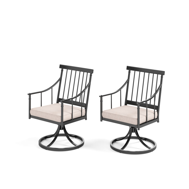 Swivel Patio Dining Armchair with Cushion