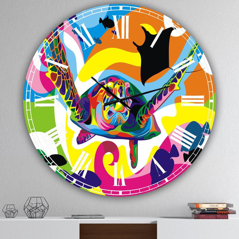 Underwater - Horloge murale moderne surdimensionnée, Moyen