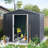 8Ft X 6Ft Outdoor Metal Storage Shed With Metal Foundation,Black-120488067-120488069
