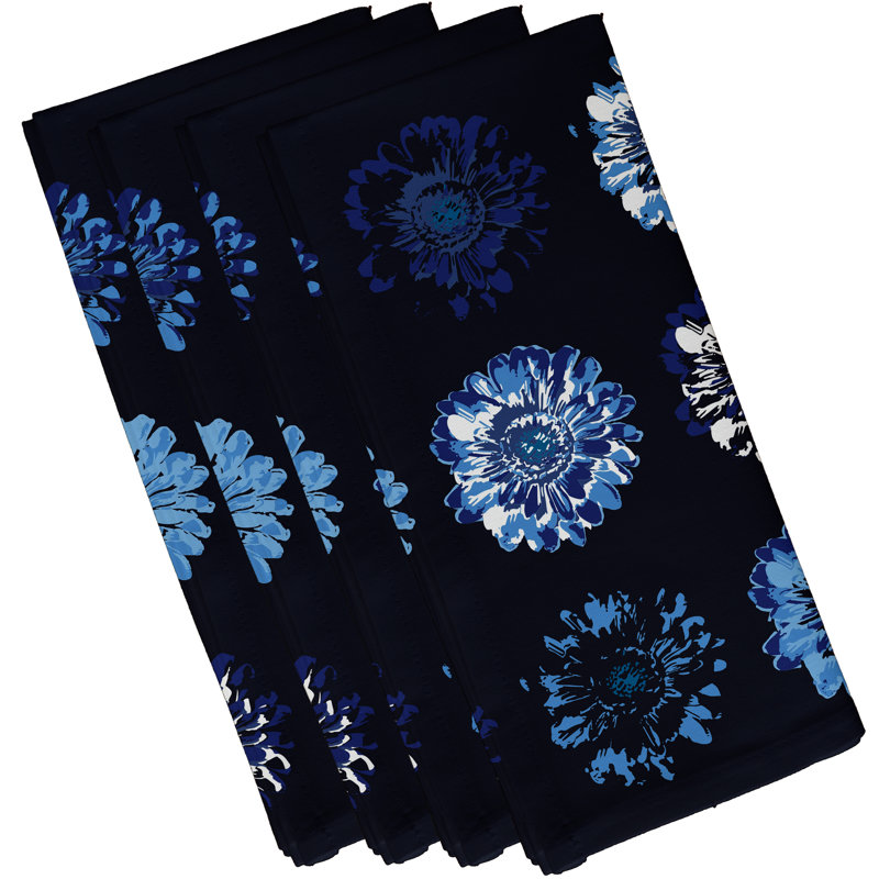 Caillo Polyester Floral Square Napkin, Taupe / Coral