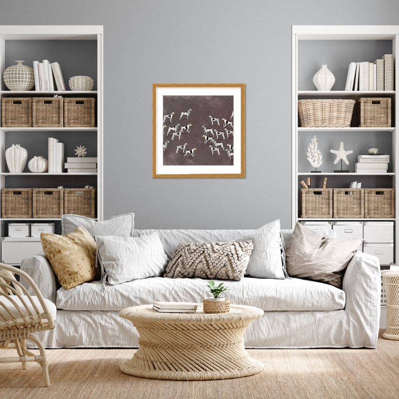 Nature Inspired Modern Ensemble: Sleek Hound Soirée, 24" H x 24" W, Wrapped Canvas, Does Not Apply
