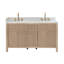 Lala 60" Double Bathroom Vanity with Grain White Engineered Stone Countertop without Mirror-774228645