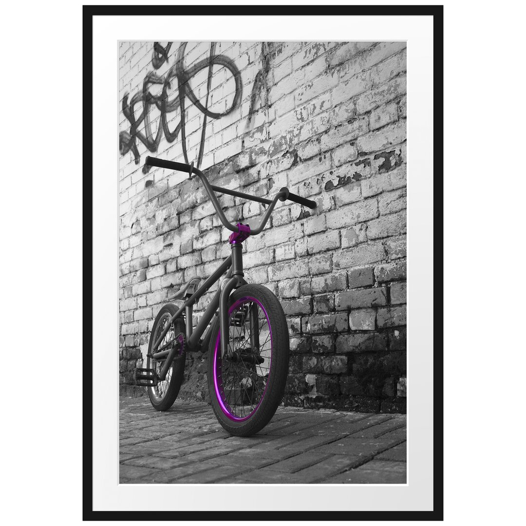 Gerahmtes Poster Bmx Fahrrad Graffiti