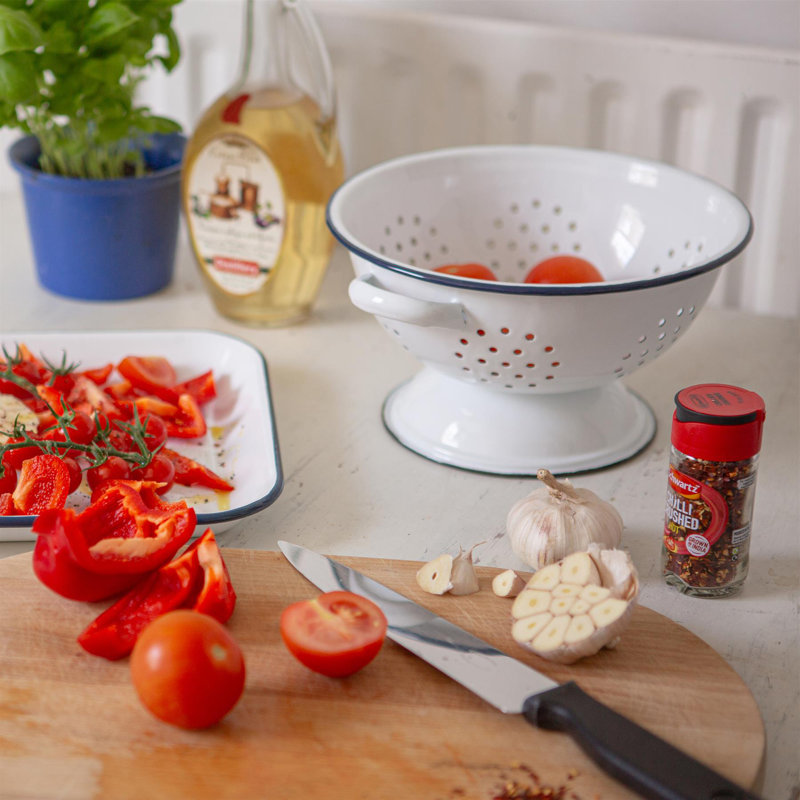 Argon Tableware Stainless Steel Colander, Blue