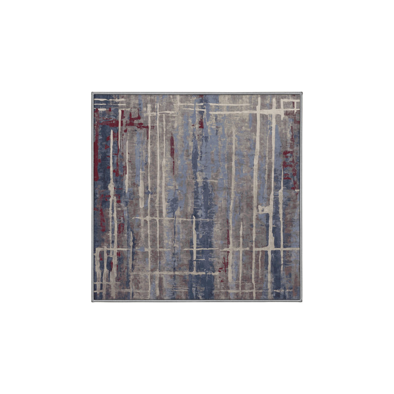 Tapis mauve lavable à la machine, Carré 8 pi