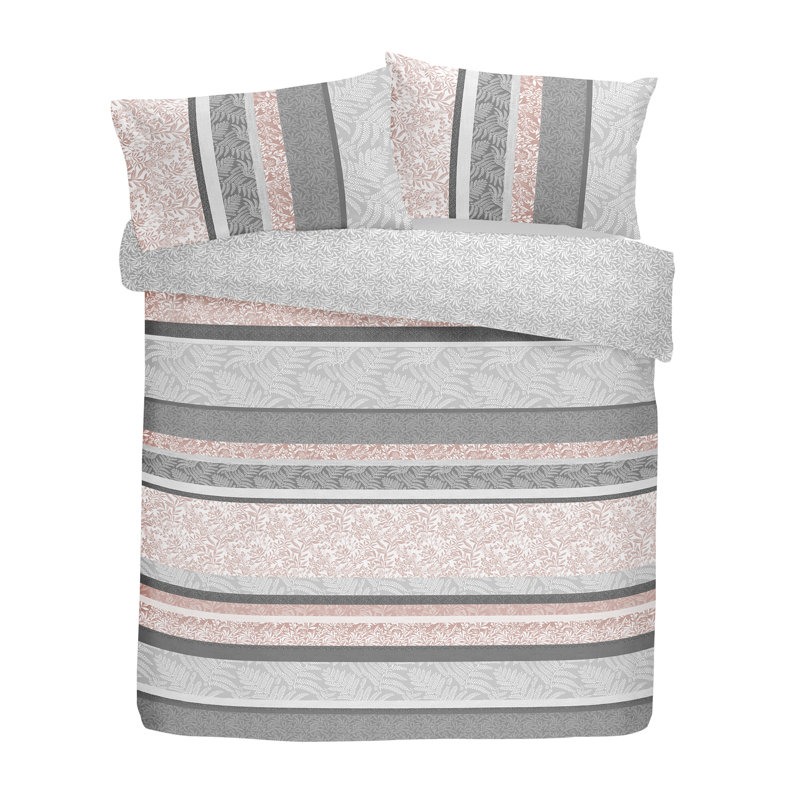 Hanworth Polyester Floral Duvet Cover Set with Pillowcases Included, Kingsize - 2 Standard Pillowcases, Heather