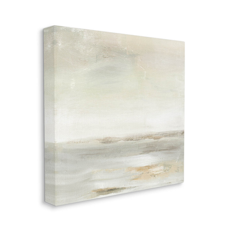 " Beige Abstract Landscape Scene " by Judith Shapiro Painting Print, 24" H x 24" W x 1.5" D