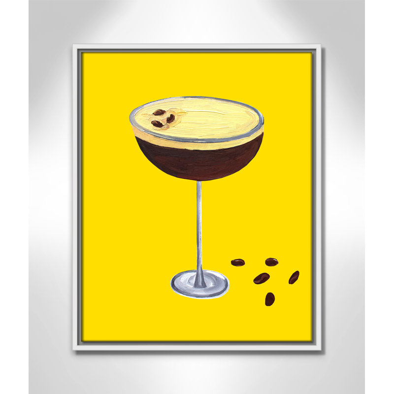 Espresso Martini Buttercup - impression jaune par Straker, H 21,5 po x l 17,5 po, Flotteur blanc