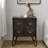 22.5" Tall Antique Style Storage End Table Side Table with 4 Drawers and Metal Hairpin Legs, Antique Black-1531992147