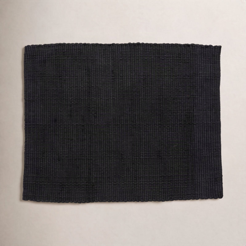 Joana Cotton Rectangle Placemant, Black