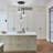 3-Light Cluster Pendant Lamp With Hammered Glass