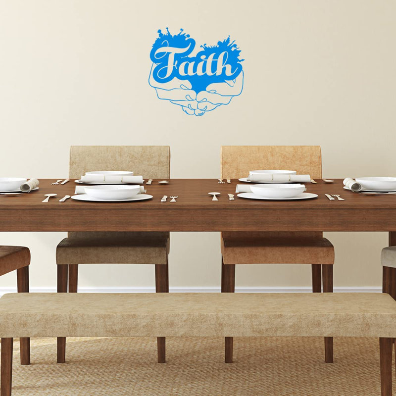 Text & Numbers Non-Wall Damaging Wall Decal, 13" H x 14" W, Sky Blue