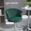 Ensemble de 2 tabourets de bar réglables, tabouret de cuisine rembourré en velours, tabouret de bar pivotant à hauteur de comptoir avec repose-pieds pour salle à manger, vert foncé