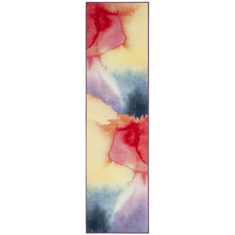 Daphine Performance Machine Washable Abstract Rug, Runner 2'2" x 8'
