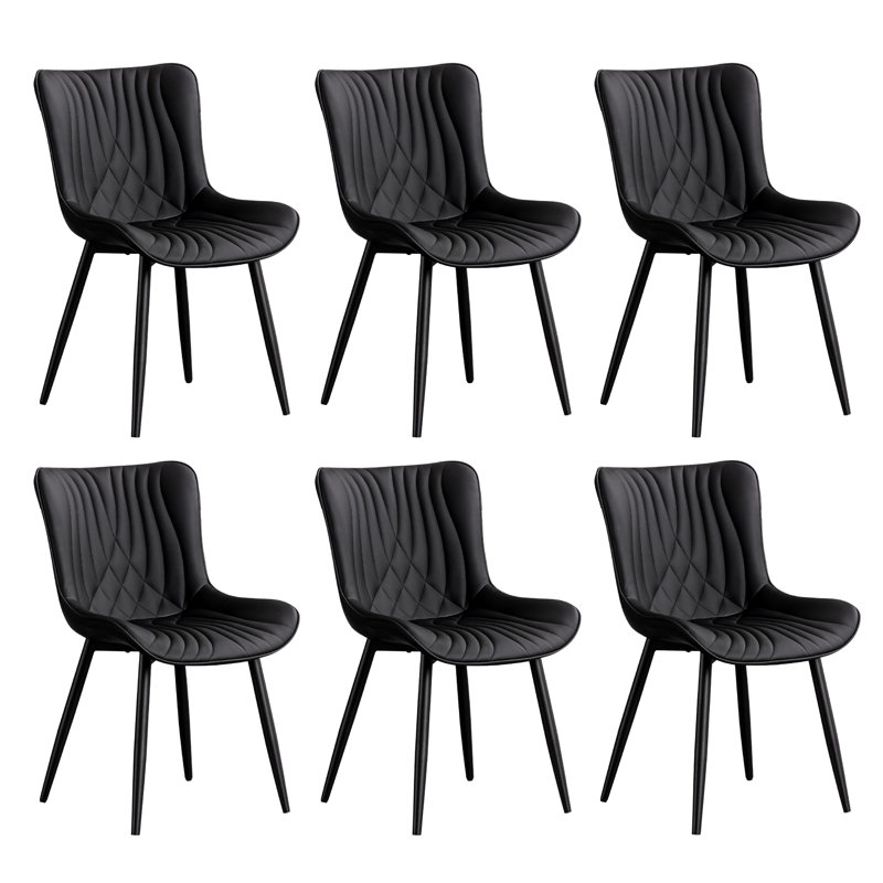 Brecia 17.8'' H Tufted Upholstered Pine Side Chair, Black