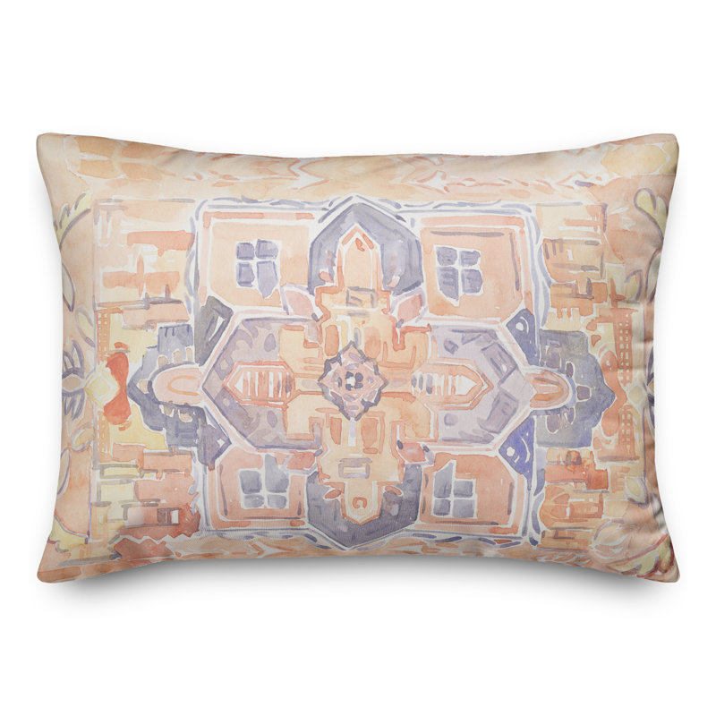 Housse et insert de coussin rectangulaire en aquarelle