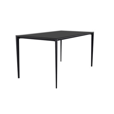 Modern 6 Person Sintered Stone Dining Table, Luxury Stain-Resistant Rectangular Kitchen Table with Rust-Proof Metal Base