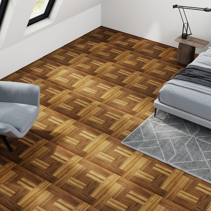 30Pcs Self-adhesive PVC Parquet Flooring Tiles Set, Dark Brown