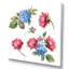Rose rose et hortensia bleu avec feuilles - Peinture sur toile-66800663-66800665