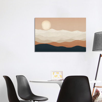Mojave Mountains And Moon Portrait by Ryan Fowler - Print on Canvas
