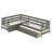 Twin Size L-Shaped Bed Frame With Drawers And Space-Saving 2 Beds In 1 Design-777875741