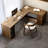 Solid wood L-shaped desk with Bookcase-1629130706-1629130710