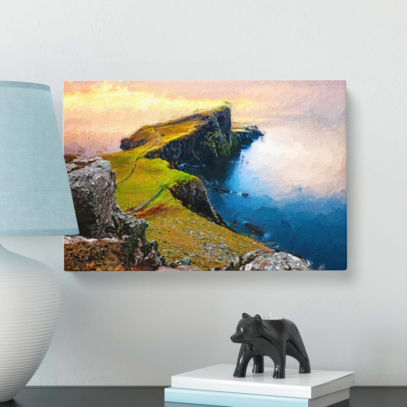 Lighthouse In The Isle Of Skye In Abstract - Wrapped Canvas Painting, 40cm H x 60cm W x 3cm D