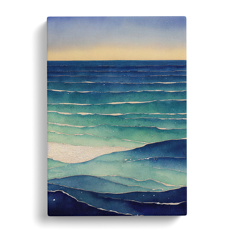 Watercolour Seascape Vol.6 - Wrapped Canvas, 50cm H x 35cm W x 3cm D