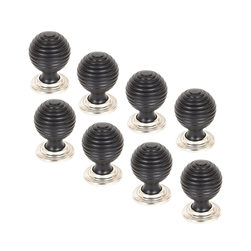 Ebony and PN Beehive Cabinet Knob 38mm Set of 8