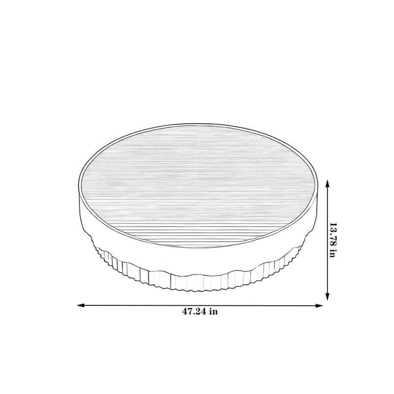 Table basse Vintage, H 13,78 po x l 47,24 po x P 47,24 po
