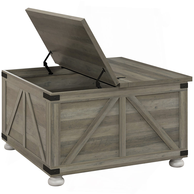 Table basse avec rangement Farmhouse, Gris, Gris