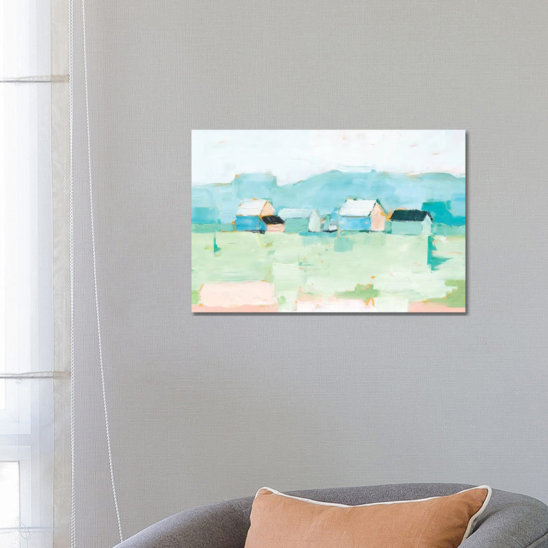 "Rurale pastel I" par Ethan Harper - reproduction d'art, H 18 po x l 26 po x P 1,5 po, Toile tendue, Pas de tapis