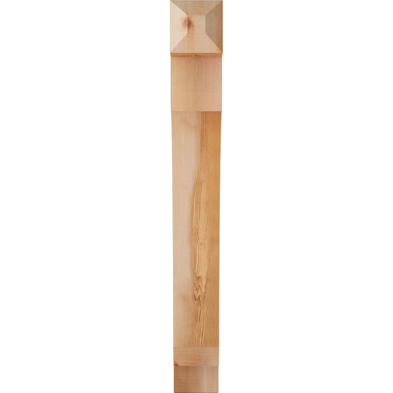 H Support en bois / corbeau, Western Red Cedar (Smooth), H 34 po x l 3,5 po x P 22 po