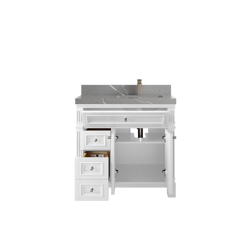 Paris 36 po X P 22 po De salle de bain Quartz, Gris Piatra